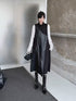 Mock Neck Overlay Pocket Dress